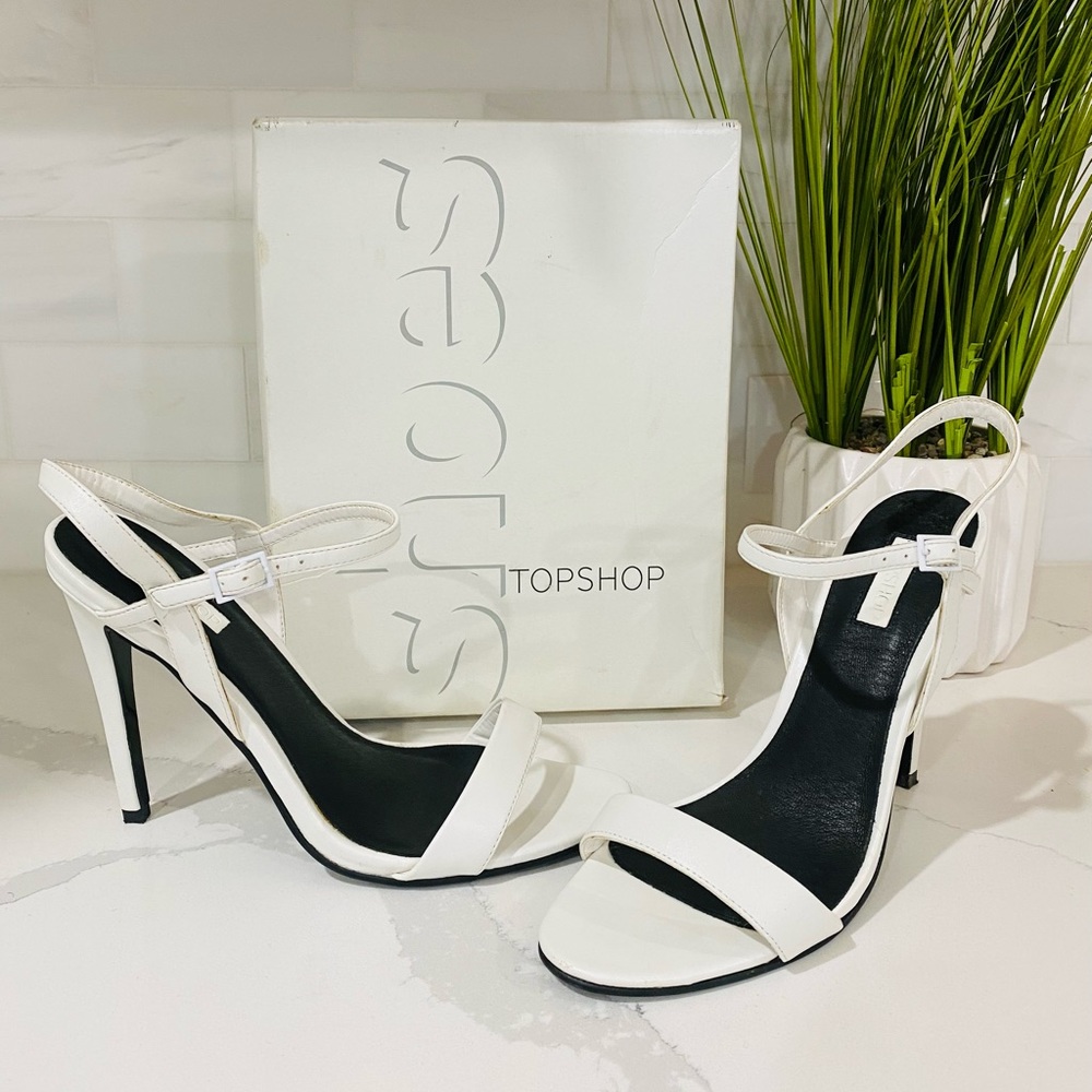 TOPSHOP “Rolo” White Strappy Sandals